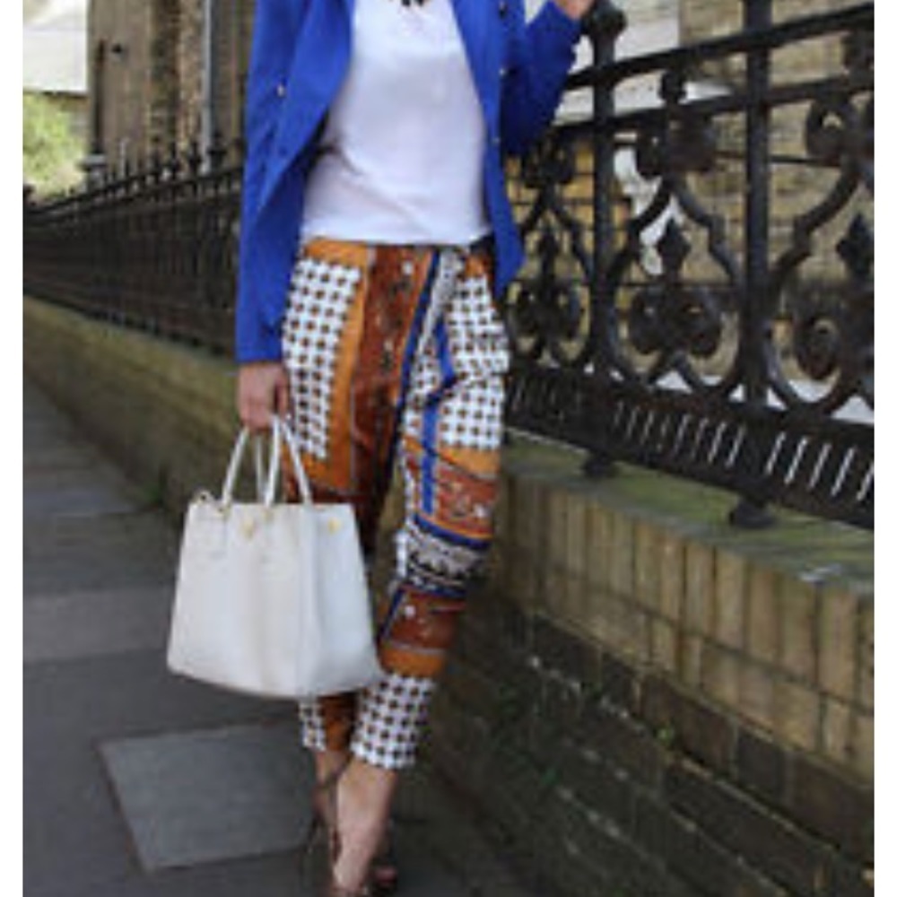 Zara Basic harem baroque scarf print silky pants